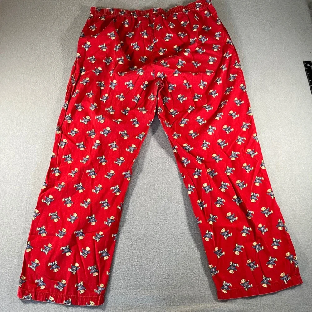 Polo‎ Ralph Lauren Pajama Pants Mens Large Red Polo Bear Cotton Sleepwear Lounge